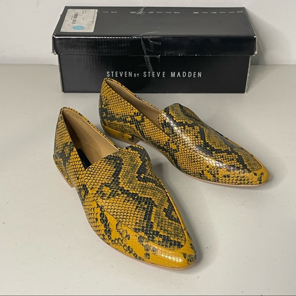 Steven By Steve Madden Shoes - Steven by Steve Madden Haylie snake print pointed toe loafers size 8 and…